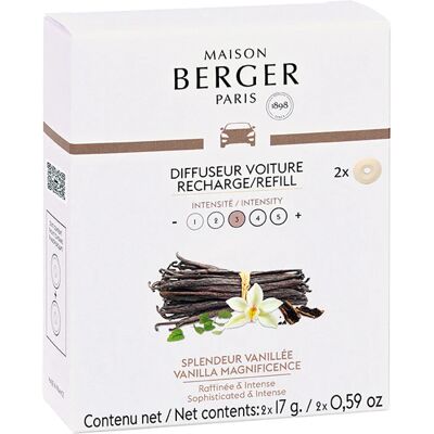 Maison Berger Paris Náhradná náplň do difuzéra do auta Vanilla Magnificence (Car Diffuser Recharge/Refill) 2 ks Maison Berger Paris Náhradná náplň do difuzéra do auta Vanilla Magnificence (Car Diffuser Recharge/Refill) 2 ks