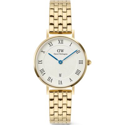Daniel Wellington Petite 28 Roman Numerals Date 5-Link White Gold DW00100857 Daniel Wellington Petite 28 Roman Numerals Date 5-Link White Gold DW00100857