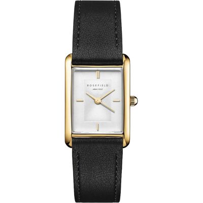 Rosefield Heirloom Modern White Dial Gold Black Leather HWBLG-H06 Rosefield Heirloom Modern White Dial Gold Black Leather HWBLG-H06