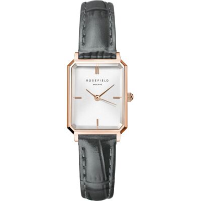 Rosefield Octagon XS White Grey Leather Rose Gold OWGLR-O87 Rosefield Octagon XS White Grey Leather Rose Gold OWGLR-O87