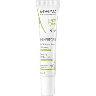 A-DERMA Hydratačný balzam na pery Dermalibour+ (Repairing Cica-Lip Balm) 15 ml A-DERMA Hydratačný balzam na pery Dermalibour+ (Repairing Cica-Lip Balm) 15 ml