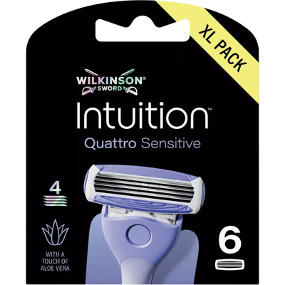 Wilkinson Sword Wilkinson Intuition Quattro Sensitive náhradné hlavice 6 ks Wilkinson Sword Wilkinson Intuition Quattro Sensitive náhradné hlavice 6 ks