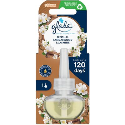 Glade Náplň do elektrického osviežovača vzduchu Sensual Sandalwood & Jasmine 20 ml Glade Náplň do elektrického osviežovača vzduchu Sensual Sandalwood & Jasmine 20 ml