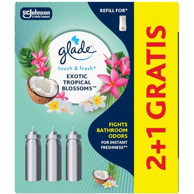Glade Súprava náplní do osviežovača vzduchu Touch & Fresh Exotic Tropical Blossoms 2+1 Glade Súprava náplní do osviežovača vzduchu Touch & Fresh Exotic Tropical Blossoms 2+1