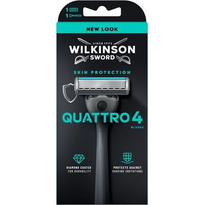 Wilkinson Sword Holiaci strojček Skin Protection Quattro 4 + 1 hlavica Wilkinson Sword Holiaci strojček Skin Protection Quattro 4 + 1 hlavica