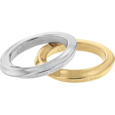 Calvin Klein Štýlová súprava oceľových prsteňov Sculptural 35000330 54 mm Calvin Klein Štýlová súprava oceľových prsteňov Sculptural 35000330 54 mm
