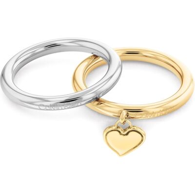 Calvin Klein Bicolor súprava oceľových prsteňov Captivate 35000326 54 mm Calvin Klein Bicolor súprava oceľových prsteňov Captivate 35000326 54 mm