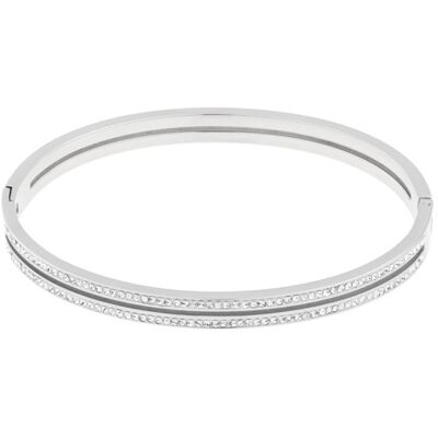 JVD Blyštivý pevný náramok z ocele SSSB0058XI8BI 6,5 cm JVD Blyštivý pevný náramok z ocele SSSB0058XI8BI 6,5 cm