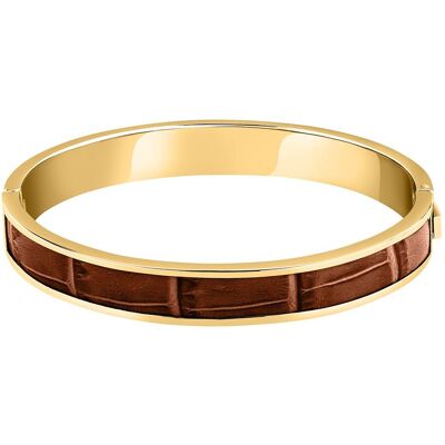 Trussardi Pozlátený náramok z ocele a hnedej kože T-Leather TJAXZ23 Trussardi Pozlátený náramok z ocele a hnedej kože T-Leather TJAXZ23