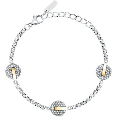 Trussardi Trblietavý bicolor náramok z ocele T-Round TJAYF10 Trussardi Trblietavý bicolor náramok z ocele T-Round TJAYF10