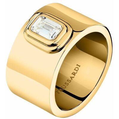 Trussardi Trblietavý pozlátený prsteň z ocele T-Design TJAYV0201 54 mm Trussardi Trblietavý pozlátený prsteň z ocele T-Design TJAYV0201 54 mm