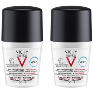 Vichy Súprava guličkových antiperspirantov pre mužov s 48 hodinovým účinkom Homme 48h (Antiperspirant) 2 x 50 ml Vichy Súprava guličkových antiperspirantov pre mužov s 48 hodinovým účinkom Homme 48h (Antiperspirant) 2 x 50 ml