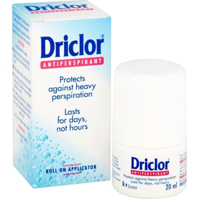 Driclor Antiperspirant roll-on proti nadmernému poteniu 20 ml Driclor Antiperspirant roll-on proti nadmernému poteniu 20 ml
