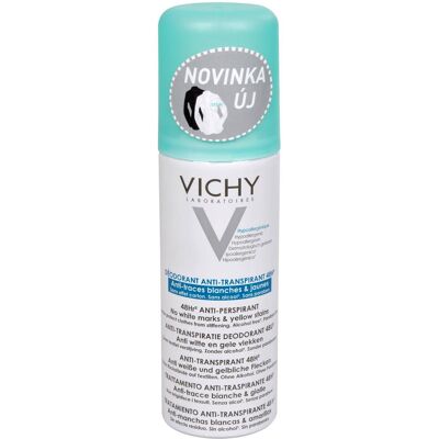 Vichy 48-hodinový dezodorant antiperspirant v spreji proti bielym a žltým škvrnám 125 ml Vichy 48-hodinový dezodorant antiperspirant v spreji proti bielym a žltým škvrnám 125 ml