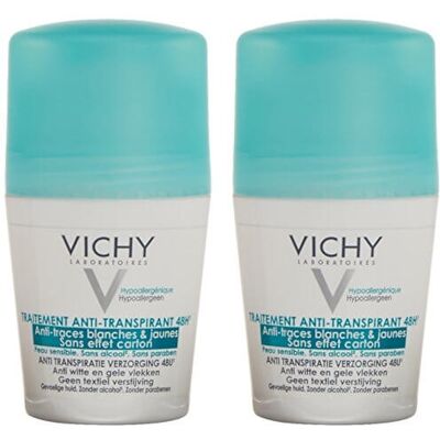 Vichy Súprava guľôčkových antiperspirantov proti bielym a žltým škvrnám 2 x 50 ml Vichy Súprava guľôčkových antiperspirantov proti bielym a žltým škvrnám 2 x 50 ml