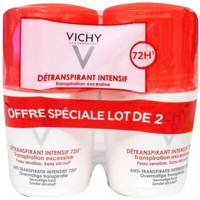 Vichy Súprava guľôčkových antiperspirantov proti nadmernému poteniu (Détranspirant Intensif 72h) 2 x 50 ml Vichy Súprava guľôčkových antiperspirantov proti nadmernému poteniu (Détranspirant Intensif 72h) 2 x 50 ml