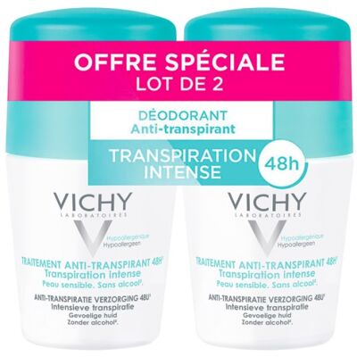 Vichy Súprava guličkových dezodorantov proti nadmernému poteniu 2 x 50 ml Vichy Súprava guličkových dezodorantov proti nadmernému poteniu 2 x 50 ml