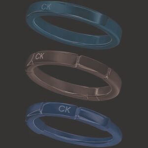 Calvin Klein Slušivý tricolor prsteň 3 v 1 Soft Squares 35000458 54 mm Calvin Klein Slušivý tricolor prsteň 3 v 1 Soft Squares 35000458 54 mm