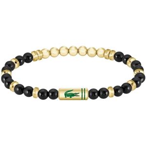 Lacoste Pozlátený korálkový náramok s onyxom Matchpoint 2040593 Lacoste Pozlátený korálkový náramok s onyxom Matchpoint 2040593