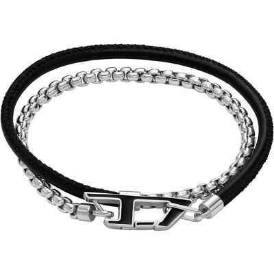 Diesel Obľúbený oceľový náramok s kožou Stackables DX1472040 Diesel Obľúbený oceľový náramok s kožou Stackables DX1472040