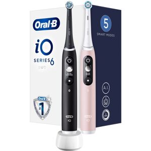 Oral B Elektrická zubná kefka iO6 Series Duo Pack Black/ Pink Sand Extra Handle 2 ks Oral B Elektrická zubná kefka iO6 Series Duo Pack Black/ Pink Sand Extra Handle 2 ks