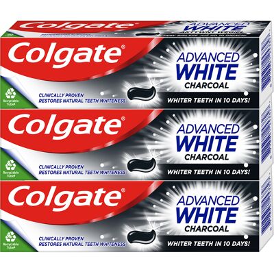 Colgate Bieliaca zubná pasta Advanced White Charcoal 3 x 75 ml Colgate Bieliaca zubná pasta Advanced White Charcoal 3 x 75 ml