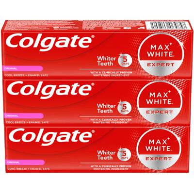 Colgate Bieliaca zubná pasta Max White Expert Original 3 x 75 ml Colgate Bieliaca zubná pasta Max White Expert Original 3 x 75 ml