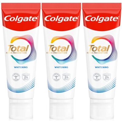 Colgate Bieliaca zubná pasta Total Whitening Trio 3 x 75 ml Colgate Bieliaca zubná pasta Total Whitening Trio 3 x 75 ml