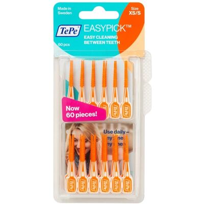 TePe Pogumované špáradlá Easypick XS/S oranžové 60 ks TePe Pogumované špáradlá Easypick XS/S oranžové 60 ks