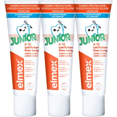 Elmex Detská zubná pasta Junior Trio 3 x 75 ml Elmex Detská zubná pasta Junior Trio 3 x 75 ml