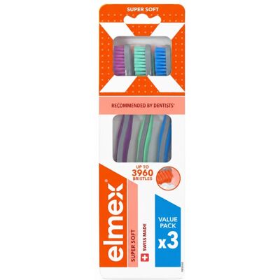 Elmex Zubná kefka Super Soft Multipack 3960 3 ks Elmex Zubná kefka Super Soft Multipack 3960 3 ks