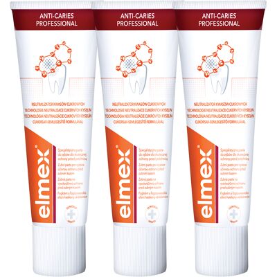 Elmex Zubná pasta Anti Caries Professional Trio 3 x 75 ml Elmex Zubná pasta Anti Caries Professional Trio 3 x 75 ml