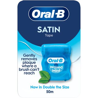 Oral B Dentálna voskovaná niť Satin Waxed Mint 50 m Oral B Dentálna voskovaná niť Satin Waxed Mint 50 m