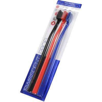 Swissdent Zubná kefka Colours Soft-Medium 2 + 1 ZADARMO (čierna + červená + modrá) Swissdent Zubná kefka Colours Soft-Medium 2 + 1 ZADARMO (čierna + červená + modrá)