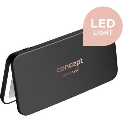 Concept Kozmetické vreckové zrkadlo s LED osvetlením čierne KZ2020 Concept Kozmetické vreckové zrkadlo s LED osvetlením čierne KZ2020
