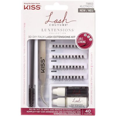 KISS Sada pre aplikáciu umelých rias Lash Couture LuXtension Cluster Kit KISS Sada pre aplikáciu umelých rias Lash Couture LuXtension Cluster Kit