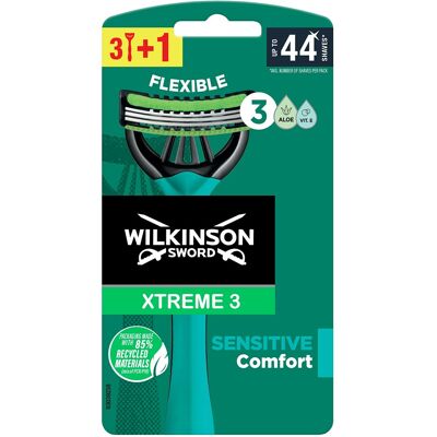Wilkinson Sword Jednorazový holiaci strojček pre mužov Wilkinson Xtreme3 Comfort 3+1 ks Wilkinson Sword Jednorazový holiaci strojček pre mužov Wilkinson Xtreme3 Comfort 3+1 ks