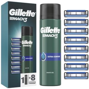 Gillette Náhradná hlavica Gillette Mach3 8 ks + Gél na holenie Extra Comfort (Shave Gel) 200 ml Gillette Náhradná hlavica Gillette Mach3 8 ks + Gél na holenie Extra Comfort (Shave Gel) 200 ml