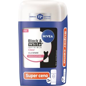 Nivea Súprava tuhých antiperspirantov B&W Invisible Clear Duo 2 x 50 ml Nivea Súprava tuhých antiperspirantov B&W Invisible Clear Duo 2 x 50 ml