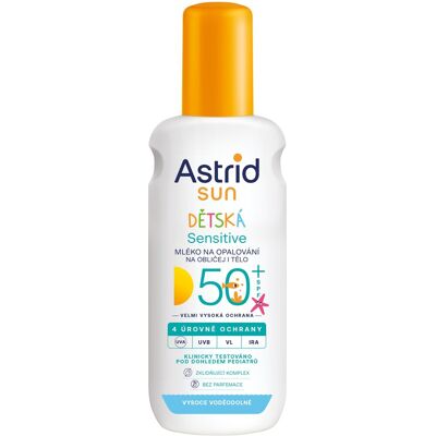 Astrid Detské mlieko v spreji na opaľovanie Sensitive SPF 50+ Sun 150 ml Astrid Detské mlieko v spreji na opaľovanie Sensitive SPF 50+ Sun 150 ml
