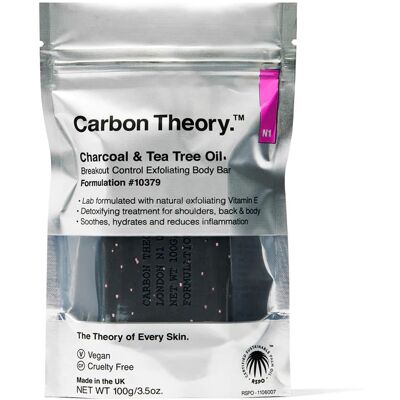 Carbon Theory Exfoliačné telové mydlo Charcoal & Tea Tree Oil Breakout Control (Exfoliating Body Bar) 100 g Carbon Theory Exfoliačné telové mydlo Charcoal & Tea Tree Oil Breakout Control (Exfoliating Body Bar) 100 g