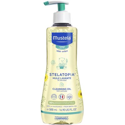 Mustela Detský sprchový a kúpeľový olej pre extrémne suchú a atopickú pokožku Stelatopia (Cleansing Oil) 500 ml Mustela Detský sprchový a kúpeľový olej pre extrémne suchú a atopickú pokožku Stelatopia (Cleansing Oil) 500 ml