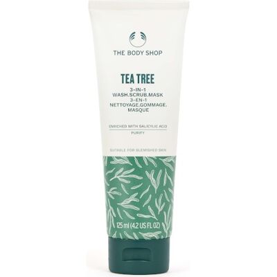 The Body Shop Čistiaca exfoliačná maska Tea Tree 3 in 1 Wash, Scrub, Mask 125 ml The Body Shop Čistiaca exfoliačná maska Tea Tree 3 in 1 Wash, Scrub, Mask 125 ml