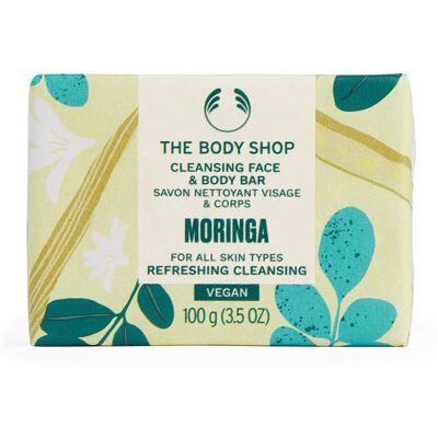 The Body Shop Tuhé mydlo na tvár a telo Moringa Face & Body Bar 100 g The Body Shop Tuhé mydlo na tvár a telo Moringa Face & Body Bar 100 g