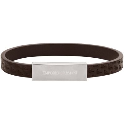 Emporio Armani Kožený hnedý náramok EGS3251040 Emporio Armani Kožený hnedý náramok EGS3251040