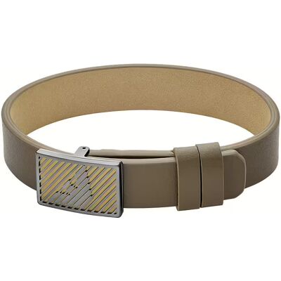 Emporio Armani Moderný hnedý kožený náramok EGS3240060 Emporio Armani Moderný hnedý kožený náramok EGS3240060