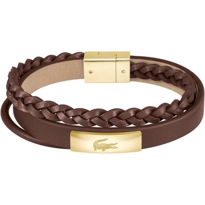Lacoste Hnedý kožený náramok Fusion 2040317 Lacoste Hnedý kožený náramok Fusion 2040317