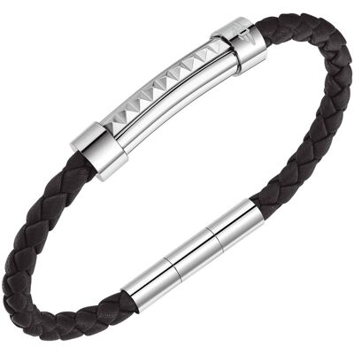 Police Tmavo hnedý kožený náramok Rock Rebel PEAGB0001409/10 20 cm Police Tmavo hnedý kožený náramok Rock Rebel PEAGB0001409/10 20 cm