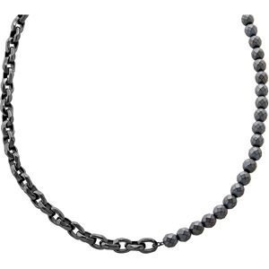 Armani Exchange Módny pánsky náhrdelník s korálkami hematitu AXG0150060 Armani Exchange Módny pánsky náhrdelník s korálkami hematitu AXG0150060