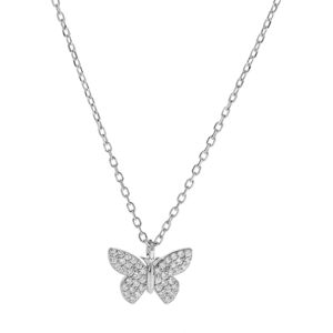 AGAIN Jewelry Strieborný náhrdelník s motýlikom AJNA0005 (retiazka, prívesok) AGAIN Jewelry Strieborný náhrdelník s motýlikom AJNA0005 (retiazka, prívesok)